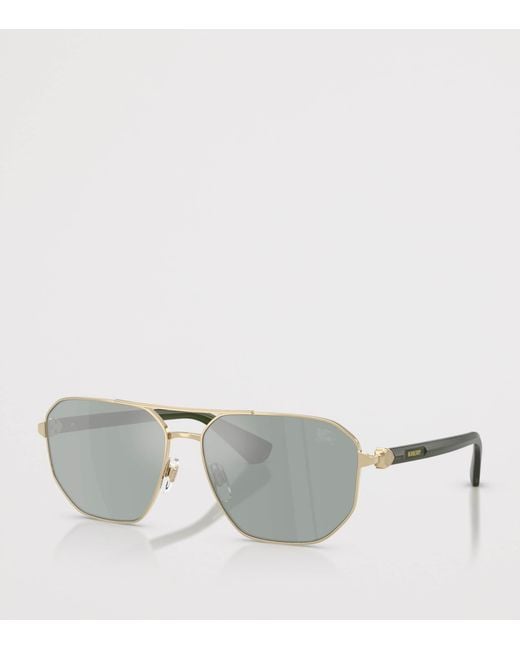 Burberry Gray Pilot Sunglasses for men