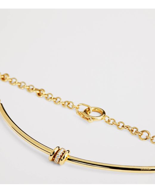 Spinelli Kilcollin Metallic And Diamond Arc Gravity Chain Necklace