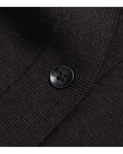 Rag & Bone Black Wool-Cashmere Button-Up Cardigan for men