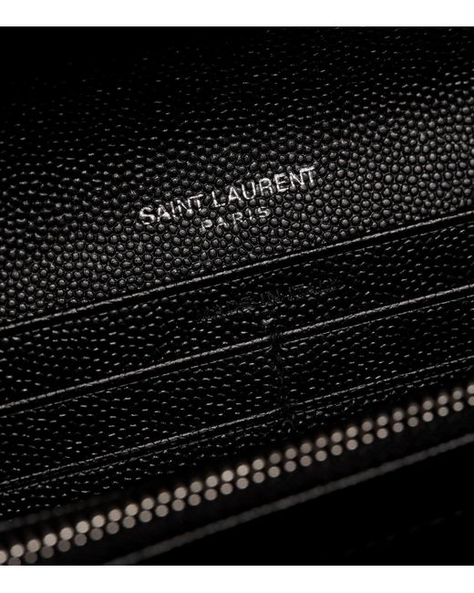 Saint Laurent Black Monogram Matelassé Large Flap Wallet
