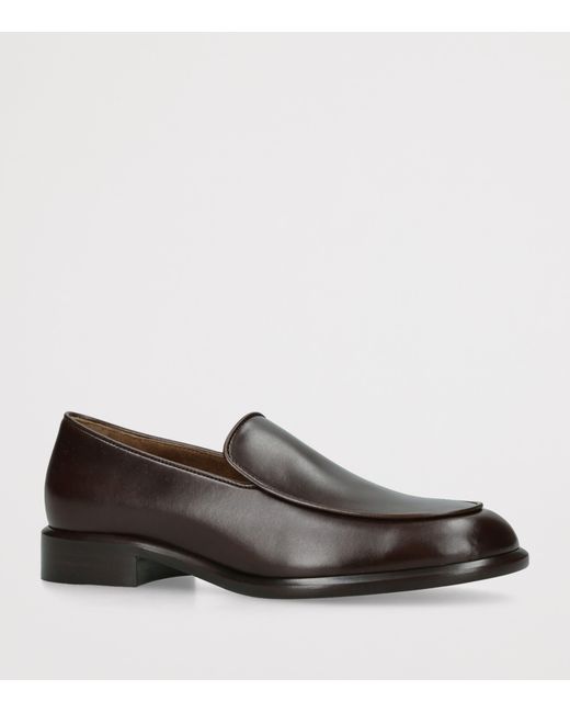 Khaite Brown Leather Miles Loafers 35
