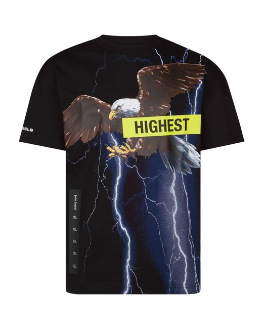 Palm Angels Black Storm Eagle T-shirt for men