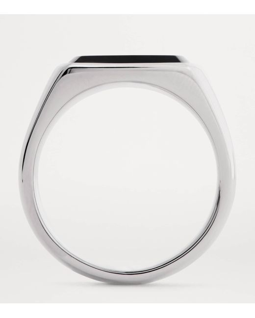 Tom Wood Metallic Polished Onyx Kay Signet Ring for men