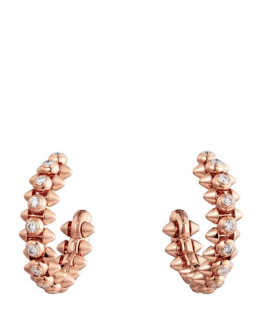 Cartier Metallic And Diamond Clash De Hoop Earrings