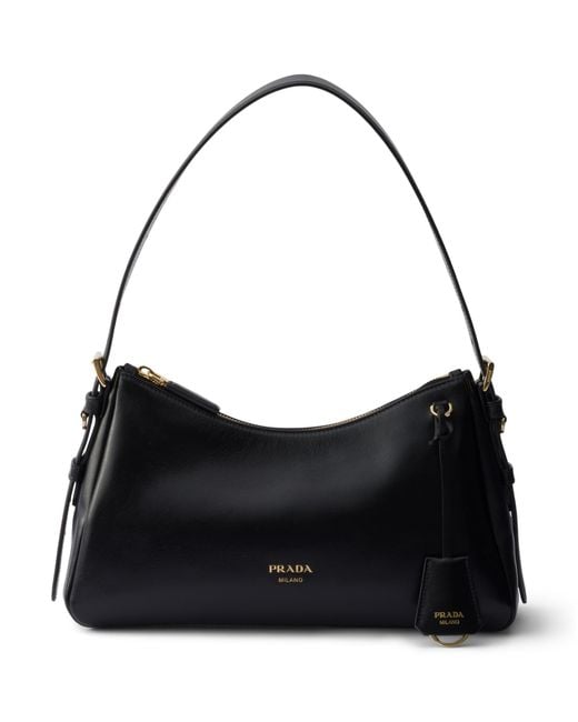 Prada Black Medium Leather Aimée Shoulder Bag
