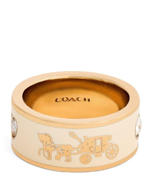 COACH Metallic Enamel Logo Ring