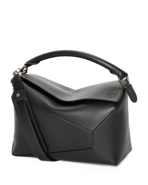 Loewe Black Leather Puzzle Edge Top-Handle Bag