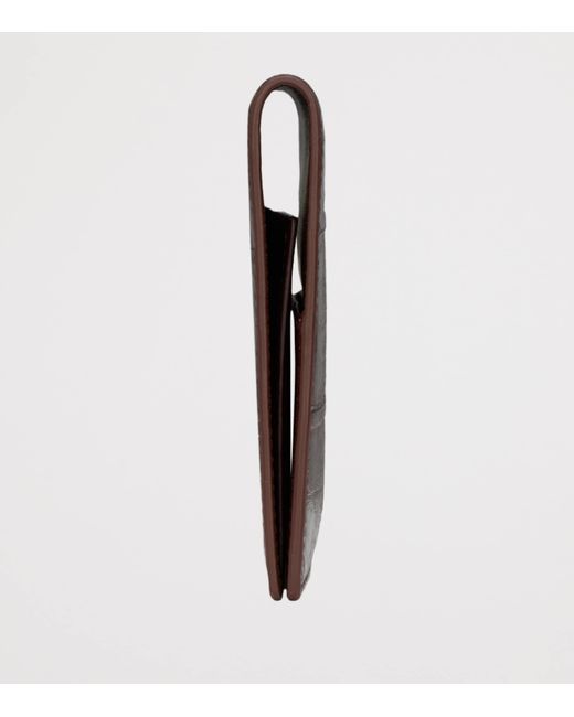 Saint Laurent Brown Leather Monogram Passport Holder for men