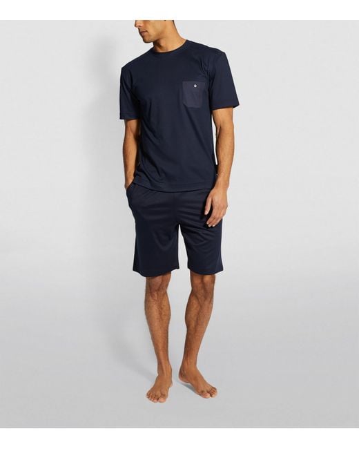 Zimmerli of Switzerland Blue Modern Lounge T-Shirt for men