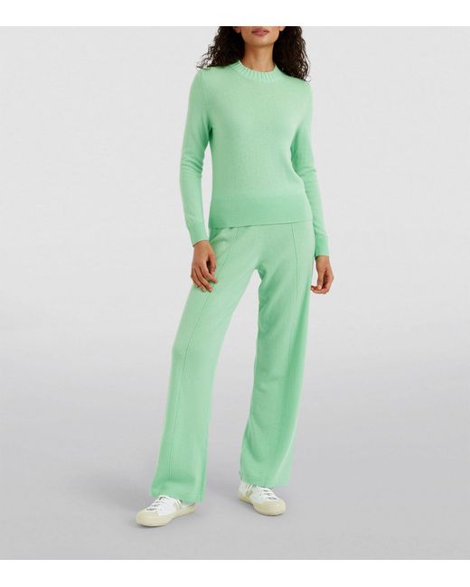 Chinti & Parker Green Wool-cashmere Wide-leg Sweatpants
