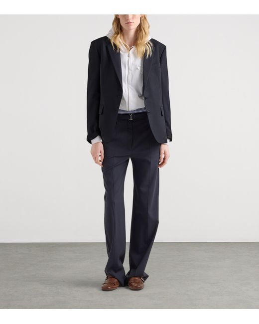 Prada Blue Wool Single-Breasted Blazer