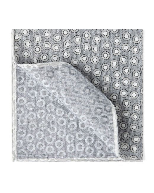 Brunello Cucinelli Metallic Silk Polka-Dot Pocket Square for men