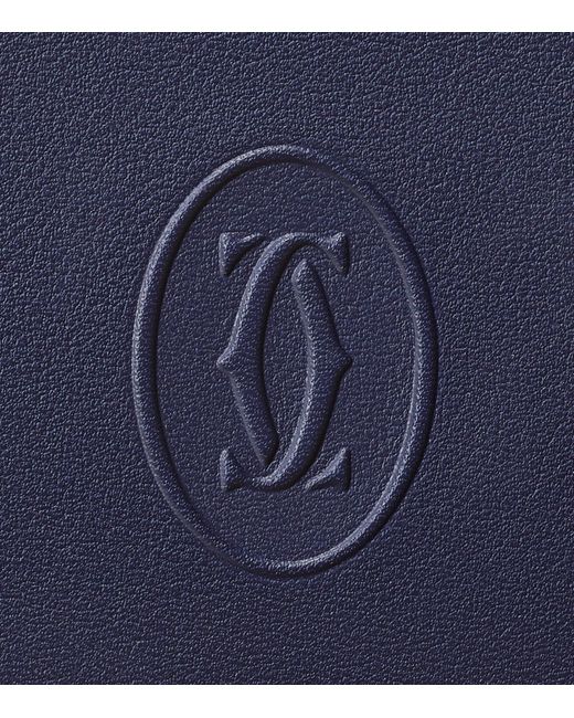 Cartier Blue Leather Must Card Holder for men