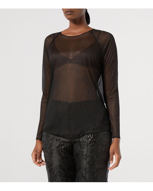 Marina Rinaldi Black Sheer Giudy Blouse