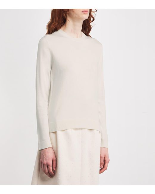 Weekend by Maxmara White Crew-Neck Long-Sleeve Sweater