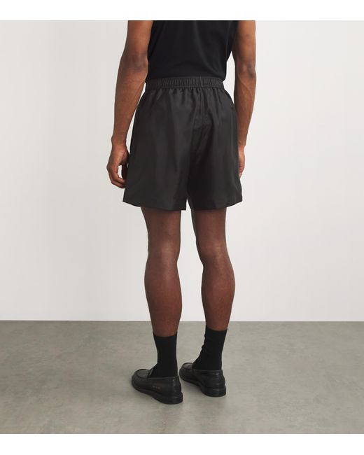 Amiri Black Silk Logo Shorts for men