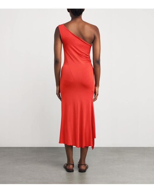 Nadine Mos Red Jersey Midi Slip Dress