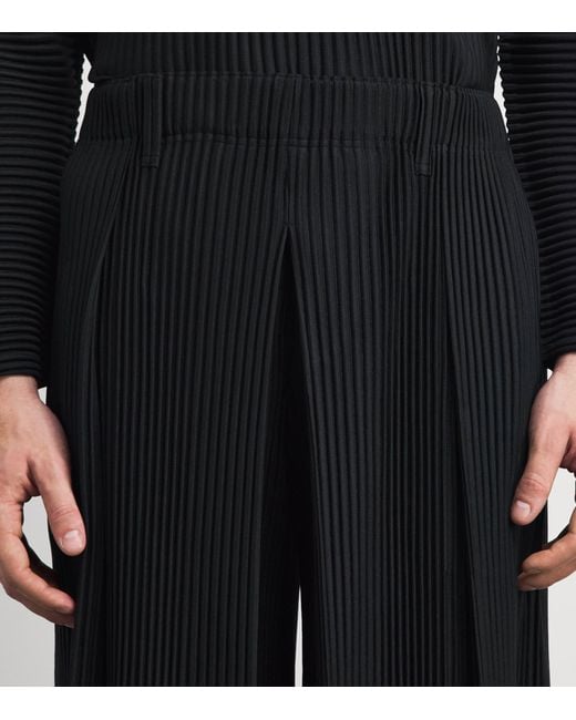 Homme Plissé Issey Miyake Black Tailored Pleats Shorts for men