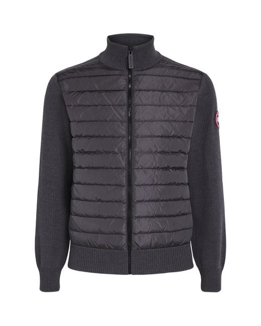 Canada Goose Gray Down-Merino Wool Hybridge Puffer Jacket for men