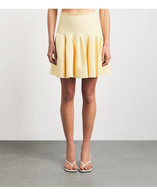 Sandro Natural Knitted Skater Mini Skirt