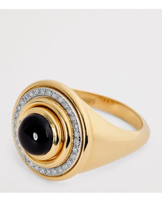 L'Atelier Nawbar Metallic And Diamond Lot N*91 Mimette Signet Pinky Ring