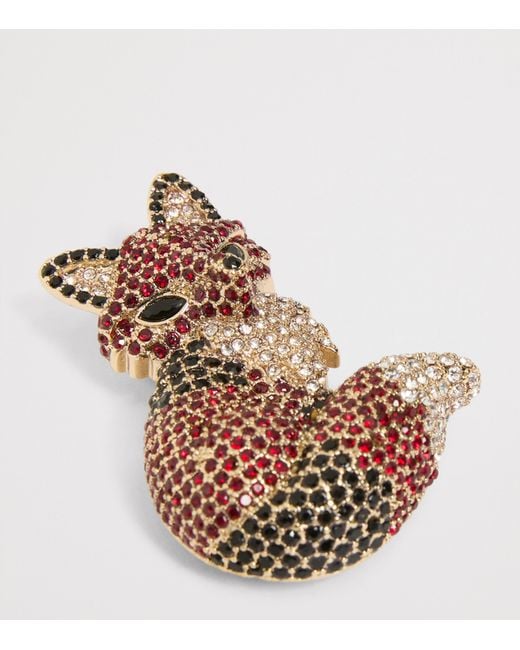 Weekend by Maxmara Brown Crystal Fox Brooch