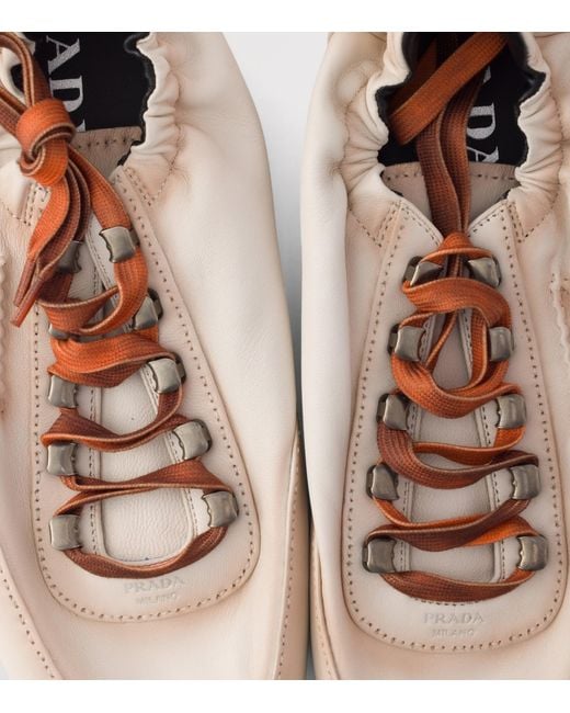 Prada Pink Lambskin Collapse Sneakers for men