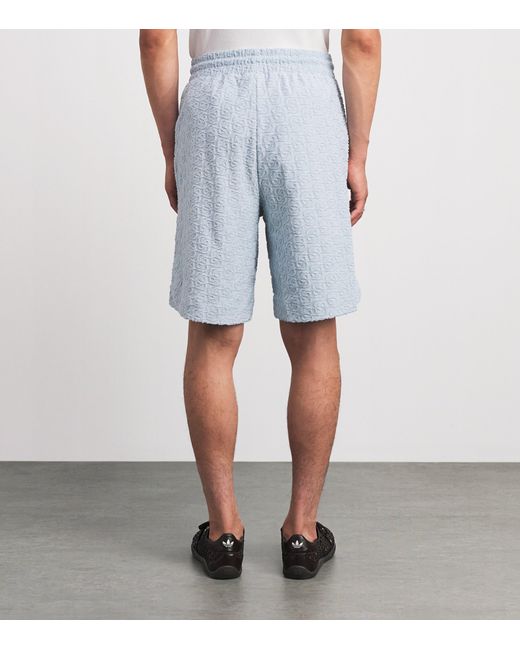 Drole de Monsieur Blue Terry Monogram Shorts for men