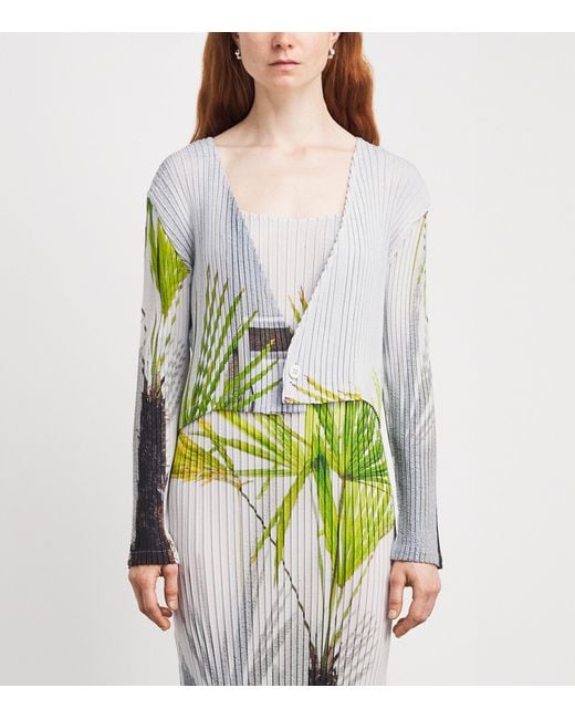 Issey Miyake Blue Urban Jungle Pleats Cardigan