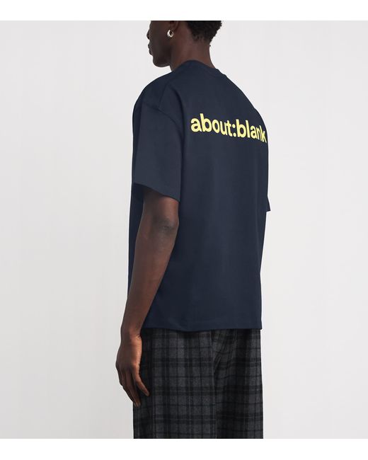 About Blank Blue Cotton Logo T-Shirt for men