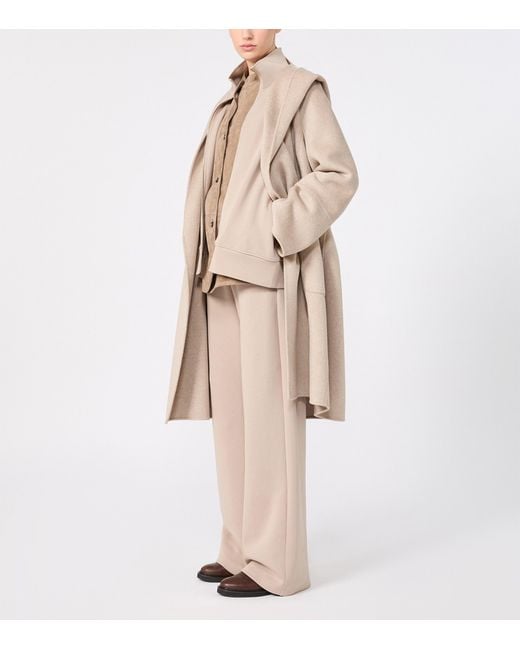 Max Mara Natural Wool-Cashmere Wrap Coat
