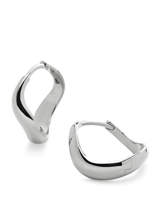 Monica Vinader Metallic Small Sterling Swirl Hoop Earrings