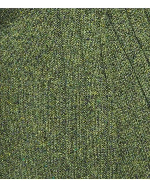 Doré Doré Green Stripe-Cuff Ribbed Socks for men