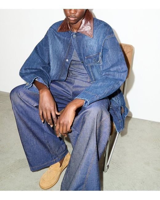MAX&Co. Blue Contrast-Collar Denim Jacket