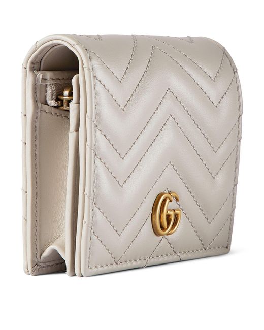 Gucci Metallic Leather Gg Marmont Card Case