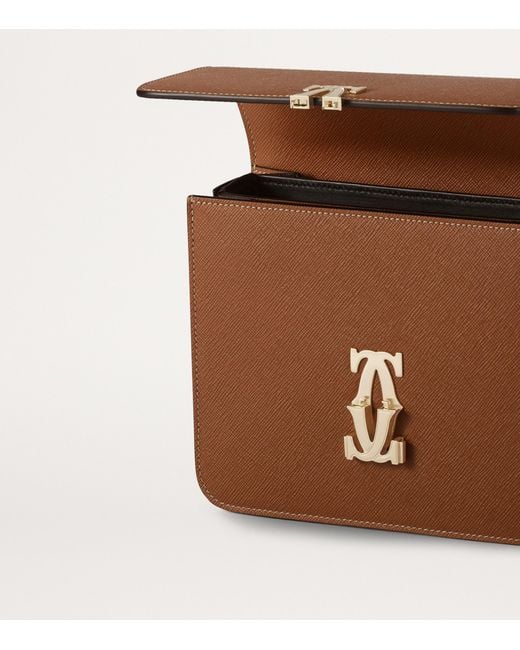 Cartier Brown Mini Calfskin C De Shoulder Bag