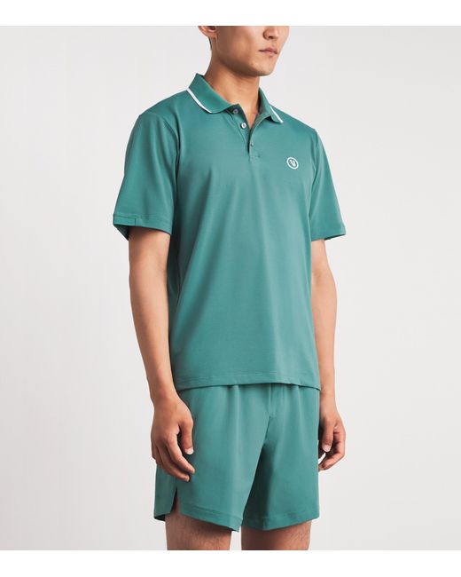vuori Green Embroidered Gamepoint 2.0 Polo Shirt for men