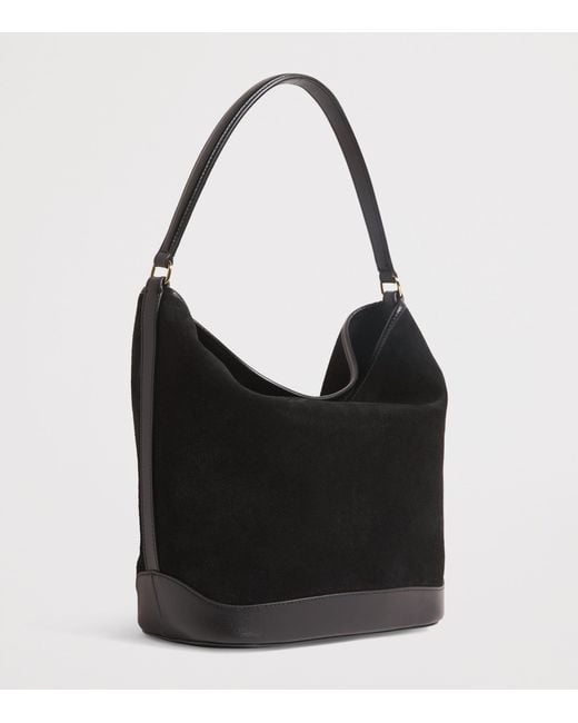 Sandro Black Suede Tangoso Bucket Bag
