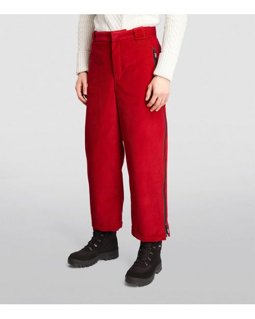 Giorgio Armani Red Velvet Corduroy Neve Trousers for men