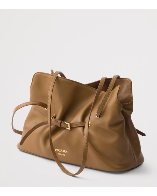Prada Brown Small Nappa Leather Dada Shoulder Bag