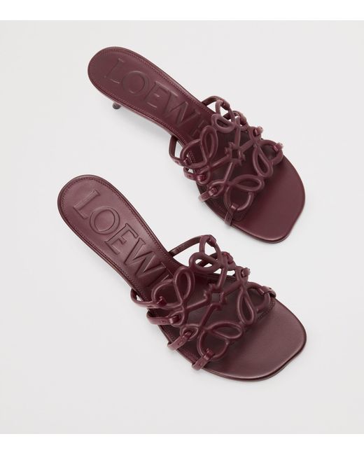 Loewe Brown Leather Petal Anagram Heeled Mules 45