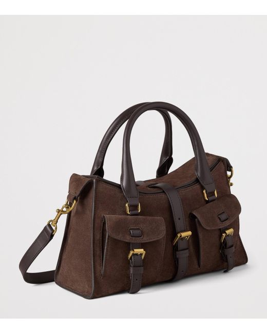 Mulberry Brown Small Suede Roxanne Top-Handle Bag