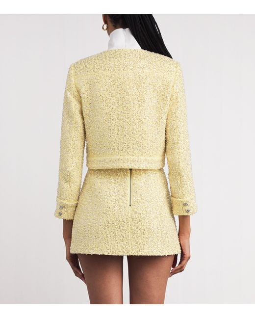 Alice + Olivia Metallic Tweed Embellished Lorie Jacket
