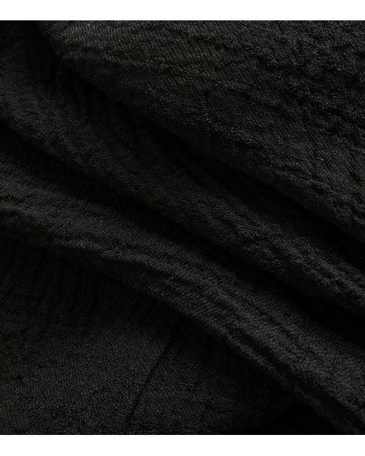 Eskandar Black Medium-length Linen-blend Collarless Shawl