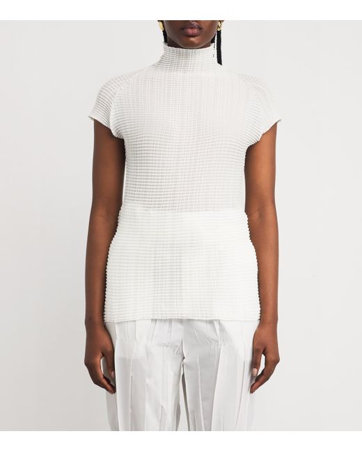 Issey Miyake White Wooly Pleats Top