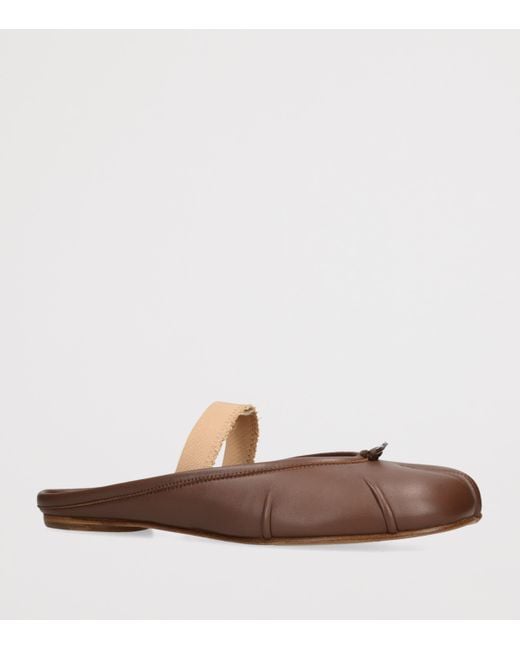 Maison Margiela Brown Leather Tabi Ballet Mules