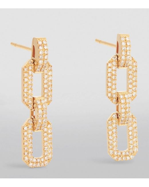 SHAY Metallic And Diamond Deco Chain Earrings