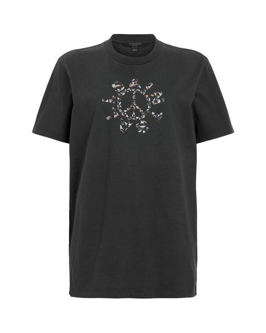 AllSaints Black Organic Cotton Pierra T-shirt