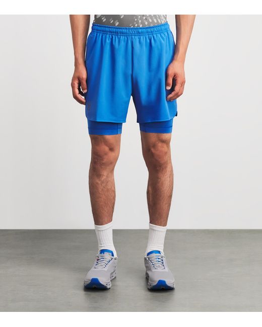 On Shoes Blue 2-In-1 Train Shorts for men
