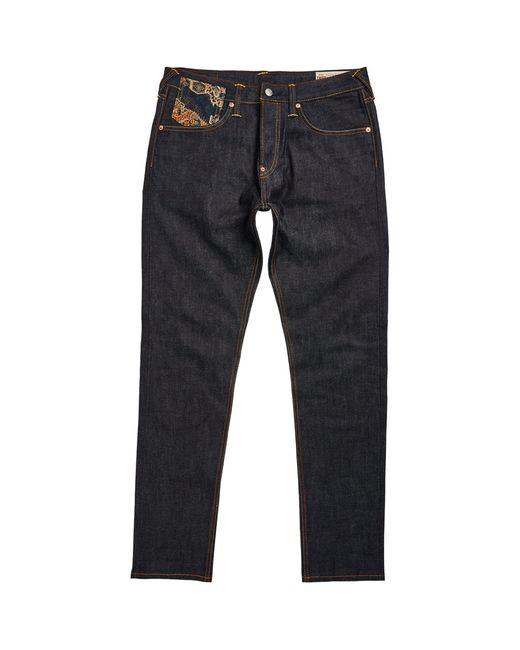 Evisu Blue Brocade Denim Jeans for men